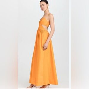 Susana Monaco Bold Orange Backless Gown